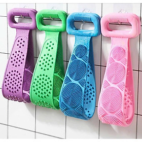 ĐAI TẮM CỌ CHÀ LƯNG SILICON 2 MẶT - Dây Cọ Lưng Bằng Silicon Gai 2 Mặt Chức Năng Chà Và Massage Cơ Thể Khi Tắm Bông Tắm Nhà Tắm