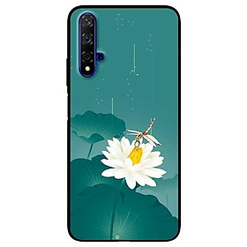 Ốp lưng dành cho Huawei 5t - Mate 20 - Mate 20 Pro mẫu Hoa Trắng Chuồn Chuồn