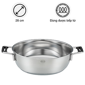Chảo inox 2 quai Rösle 910950 SILENCE PRO hàng chính hãng