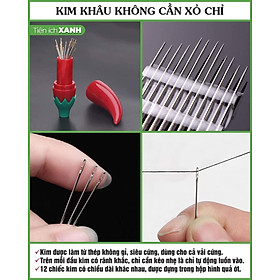 BỘ 12 KIM KHÂU QUẦN ÁO KHÔNG CẦN XỎ CHỈ KÈM HỘP ĐỰNG TIỆN DỤNG