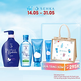 Bộ sản phẩm Senka làm sạch toàn diện(Sữa Tắm Senka 500ml + SRM Whip 120g + Nước Tẩy Trang Fresh 230 ml)
