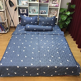 Bộ chăn ga chun tam giác ghi ch18 - xám