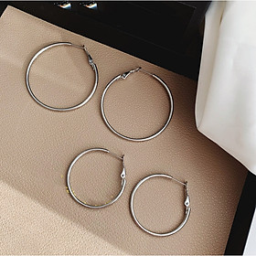 Bông tai khoen tròn thép titan không han rỉ tt 3475 - 1 cặp