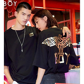 Áo thun nam tay lỡ form rộng nhũ vàng gold luxury Đại Bàng BOY vải cotton trumunisex aothununisex