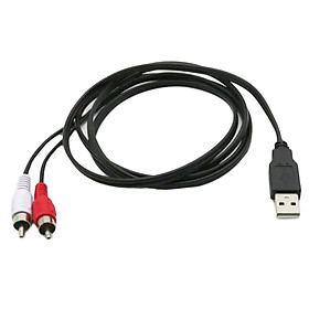 USB A Male Plug To 2 RCA Female AV Cable Aux Video Adapter Converter TV DVD