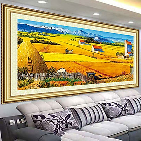 Mua Tranh thêu kín Cánh đồng lúa miền tây HH0937  kích thước 83 x 43 cm