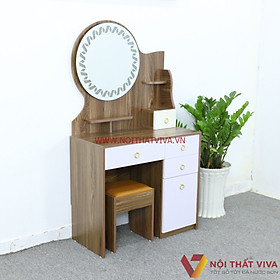 Mua Bàn Trang Điểm Thông Minh Gương Cảm Ứng Màu Óc Chó Phối Trắng Đẹp