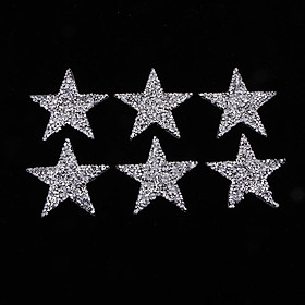 Pack of 12 5&6cm Star Iron on Rhinestone Patch for Costume Bag Sweater