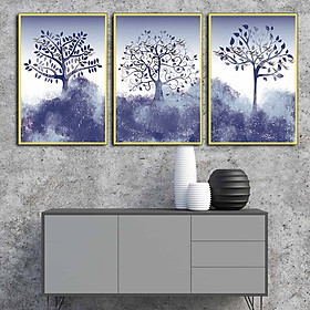 Bộ 3 tranh canvas treo tường Decor cây trừu tượng - DC023
