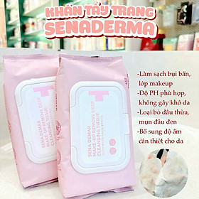 Khăn Tẩy Trang SenaDemar làm sạch,loại bỏ bã nhờn gói 45 miếng hạn 2027