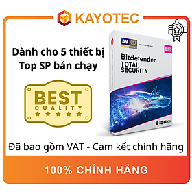 Phần mềm diệt virus Bitdefender Total Security 5PC1Y - Hàng chính hãng