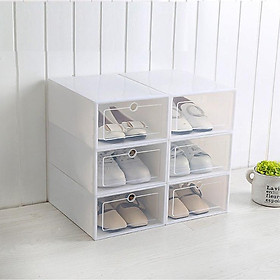 SET 6 Hộp Đựng Giày Bằng Nhựa Cứng, Trong Suốt - Hộp Đa Năng Bảo Quản Đồ Dùng, Dép, Guốc, - Chống Bụi Bẩn, Ẩm Mốc