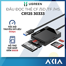 Mua Đầu đọc thẻ 4in1 UGREEN CR125 30333 - Hỗ trợ thẻ CF / SD / TF / MS   Đầu đọc USB 3.0  Truyền tải dữ liệu nhanh chóng - Hàng chính hãng