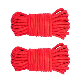 All-Purpose Soft Cotton Ropes - 65 Feet Length, 1/4 Inch Diameter 20m Red