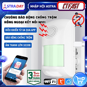 Mua Chuông báo động chống trộm cảm biến hồng ngoại kết nối wifi CTFAST CS62W - Điều khiển từ xa qua app  âm báo 110 dB  2 vùng cảm biến  4 chế độ báo động thông minh - Hàng chính hãng