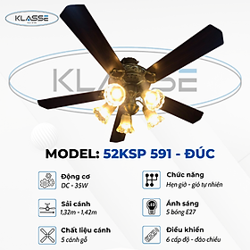 Mua Quạt trần chùm đèn Klasse 52KSP 591 – Đúc Hàng chính hãng