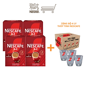 Combo 4 hộp nescafe 3in1 công thức cải tiến - vị nguyên bản hộp 20 gói