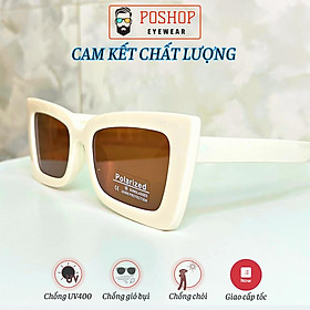 Kính mát nữ cao cấp POSHOP kiểu xếch mắt mèo tròng phân cực polaroid cao cấp chống chói tia cực tím uv thời trang VXECH