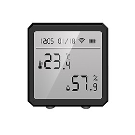 Tuya Smart WiFi Temperature Humidity Sensor Indoor Hygrometer Thermometer APP Remote Control with LCD Screen T&H Sensor ℃/℉ Switchable Compatible with Alexa Google Home