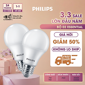 Bóng đèn PHILIPS LED BULB đôi A60 - Công suất (7W, 9W, 11W)