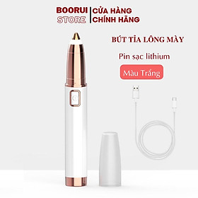 Máy tỉa lông mày Boorui, dụng cụ cạo ria mép, mũi, an toàn thẩm mỹ cho phái đẹp, pin sạc USB - Hàng cao cấp