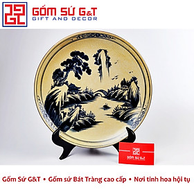 Đĩa cảnh men rạn cổ sơn thủy Gốm sứ G&T