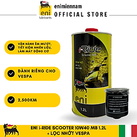 (HCM) COMBO ENI 10W40 1.2L & LỌC NHỚT CHO VESPA