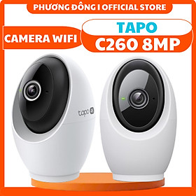 CAMERA WIFI TRONG NHÀ TAPO C260 8MP - HỖ TRỢ THU PHÓNG, XOAY 360 ĐỘ, ĐÀM THOẠI HAI CHIỀU, NHẬN DIỆN GƯƠNG MẶT, CẢNH BÁO