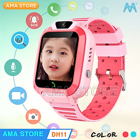 Đồng hồ Thông minh Trẻ em Gọi Video Chống nước Định vị Wifi Model AMA Watch DH11 Hàng nhập khẩu - Hồng (Pink)