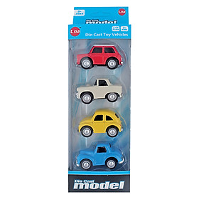 Bộ 4 xe mô hình kim loại TN-1019F (1:64)