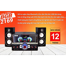 Mua Loa vi tính 2.1 cao cấp BGB 2169 - Kết nối bluetooth - 1 loa sub 2 loa vệ tinh - Công suất lớn  bass cực căng  nghe nhạc cực bay - Mặt gương sáng bóng  đèn led sành điệu sang trọng - Có cổng 6.5mm cắm micro - Chỉnh bass treble echo - Hàng nhập khẩu