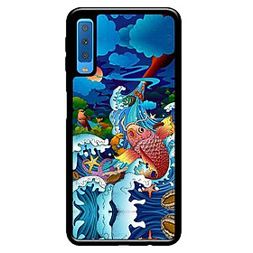 Ốp in cho Samsung Galaxy A7 2018 Mưa Cá Chép - Hàng chính hãng