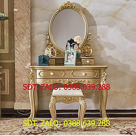 Mua Bàn trang điểm phong cách Châu Âu tân cổ điển  Bàn phấn ánh vàng 3 ngăn kéo đan năng