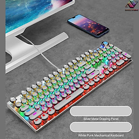 Mua Bàn phím cơ Blue switch K990 Phím tròn mạ bạc cá tính - Hàng nhập khẩu