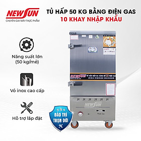 Mua Tủ Hấp Giò Chả  Thực Phẩm 50 Kg Bằng Điện Gas 10 Khay Nhập Khẩu NEWSUN - Hàng Chính Hãng