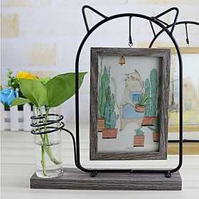 Home Decoration Photo Frame with Hydroponic Hanging 6 Inch Double-Sided Photo Frame Practical Table Crafts Ornaments