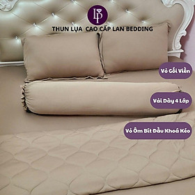 (Hàng Loại 1)Ga - Drap Giường Lẻ Thun Lụa Nhâp Khẩu Mát,Dày Mềm Mịn Lan Pham Bedding - Màu Be