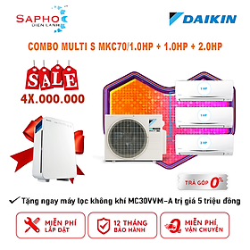 Mua Hệ Thống Máy Lạnh Multi S Daikin Combo MKC70SVMV/CTKC25RVMV+CTKC25RVMV+CTKC50RVMV Inverter Gas R32 Treo Tường 1 Chiều Lạnh Hàng Chính Hãng - Chỉ giao tại HCM