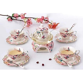 Bộ ấm trà sứ xương Châu Âu Floris Hàng chính hãng