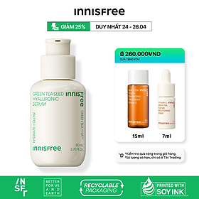 Hình ảnh Tinh chất innisfree Green Tea Seed Hyaluronic Serum 2023 Nano 5 loại HA cấp nước tức thì cho da 80mL