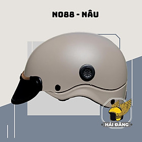 Mũ bảo hiểm 1/2 đầu Napoli N088 NS màu nâu Freesize 54-57 cm