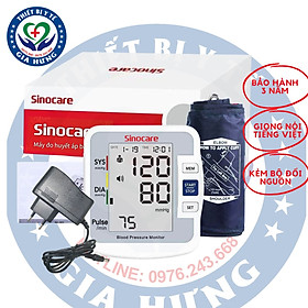 Máy đo huyết áp điện tử bắp tay Sinocare BA-801 Đức + Tặng bộ đổi nguồn ( Adapter )