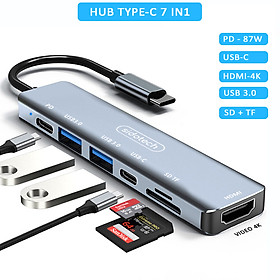 HUB Type C và HUB USB 3.0 tốc độ cao 4 in 1 Sidotech bộ chia cổng usb mở rộng kết nối chuyển đổi cho Macbook Pro Laptop PC máy tính hỗ trợ sạc pin kết nối đa năng ổ cứng bàn phím chuột máy in, thiết bị ổ chia usb - Hàng chính hãng