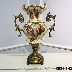 Bình cắm hoa CB24-BH2 họa tiết châu âu hình người tân cổ điển size cao 45 cm.