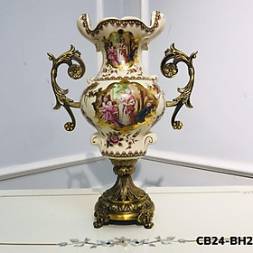 Mua Bình cắm hoa CB24-BH2 họa tiết châu âu hình người tân cổ điển size cao 45 cm.