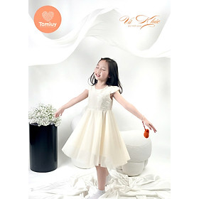Đầm Bé Gái Tamiuy Tùng Xoè 360 Độ ,Váy Dự Tiệc Trắng Kem Thiết Kế Tiểu Thư