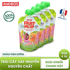 Trái cây xay nhuyễn nguyên chất - Fruit Me Up Andros - Xoài Chuối Chanh dây - 90g