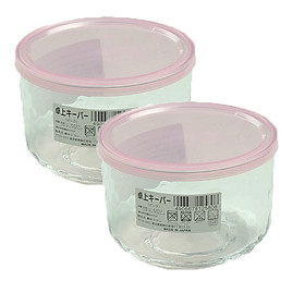 Combo Hộp thủy tinh kim cương có nắp đậy 420ml nội địa Nhật Bản
