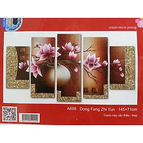 Mua Tranh thêu chữ thập Hoa 5 Bức(145*70cm) chưa thêu
