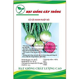 Hạt giống củ cải xanh ruột đỏ CT60 - Gói 2gram